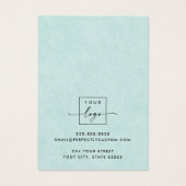 Soft Light Aqua Blue Textur Ohrring-Grafikkarte (Rückseite)