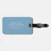 Soft Light Blue striped Shadow monogrammed modern Gepäckanhänger (Rückseite horizontal)