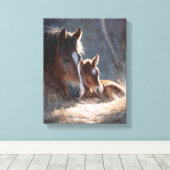 Soft Light Mare and Foal Painting Leinwanddruck (Insitu (Holzboden))