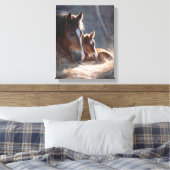 Soft Light Mare and Foal Painting Leinwanddruck (Insitu (Schlafzimmer))