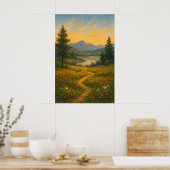 Soft Light over Dreamy Plains | Landscape Painting Poster (Küche)