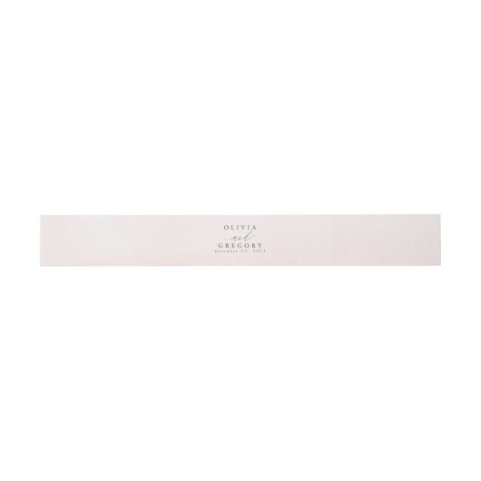Soft Light Pink Shades Dreamy Romantic Wedding Inv Einladungsbanderole (Flach)