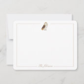 Soft Light Taupe Tan Owl Personalisiert Stationery Mitteilungskarte (Vorderseite)