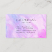 Soft Lila Blue Painting Abstrakte Wasserfarbe Visitenkarte (Rückseite)