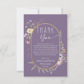 Soft Lila Boho Wildblume Babydusche Dankeskarte (Vorderseite)