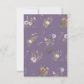 Soft Lila Boho Wildblume Babydusche Dankeskarte (Rückseite)