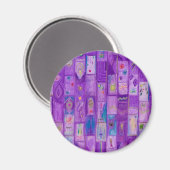 Soft Lila Bricks Magnet (Vorderseite/Rückseite)