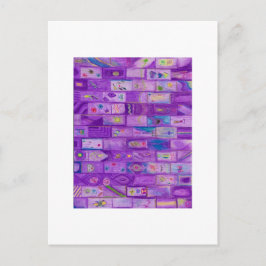Soft Lila Bricks Postkarte