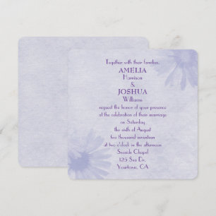 Soft Lila Daisy Wedding Einladung