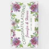 Soft Lila Floral Hanging Wedding Banner (Vertikal)