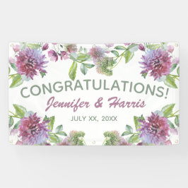 Soft Lila Floral Hanging Wedding Banner