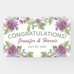 Soft Lila Floral Hanging Wedding Banner