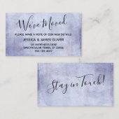 Soft Lila Grunge "We ve Moved" Einschlusskarte Begleitkarte (Vorne/Hinten)