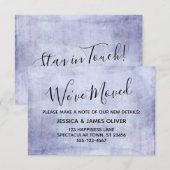 Soft Lila Grunge "We ve Moved" Einschlusskarte Begleitkarte (Vorne/Hinten)