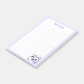 Soft Lila Kawaii Chibi Kitty Cat mit Sparkling Post-it Klebezettel (angewinkelt)