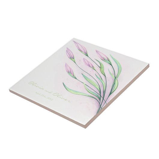 Soft Lila Lilies Fliese (Seite)