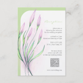Soft Lila Lilies Hochzeitsempfang Begleitkarte