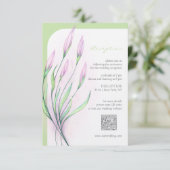 Soft Lila Lilies Hochzeitsempfang Begleitkarte (Stehend Vorderseite)