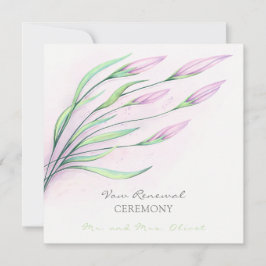 Soft Lila Lilies Vow Renewal Einladung