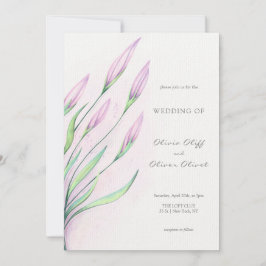 Soft Lila Lilies Wedding Einladung
