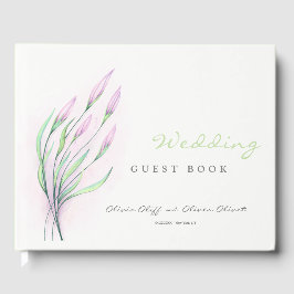 Soft Lila Lilies Wedding Gästebuch