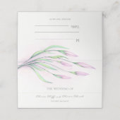 Soft Lila Lilies Wedding Platzkarte (Außenseite Aufgefaltet)