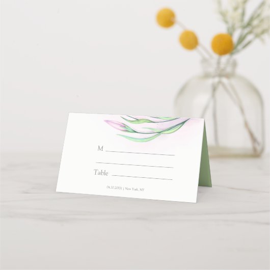 Soft Lila Lilies Wedding Platzkarte (Rückseite)