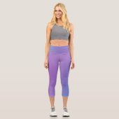 Soft Lila Ombre Design Capri Leggings (Vorderseite)