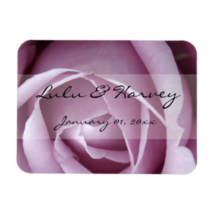 Soft Lila Rose Persönliche Hochzeit Magnet