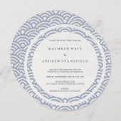 Soft Lila stilisierte Waves Elegant Beach Wedding Einladung (Vorne/Hinten)