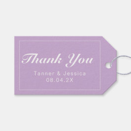 Soft Lila & White Modern Minimalistisch Vielen Dan Geschenkanhänger