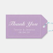 Soft Lila & White Modern Minimalistisch Vielen Dan Geschenkanhänger (Vorderseite (Horizontal))