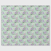 Soft Lilac And White Roses With Watercolor Effects Geschenkpapier (Flach)
