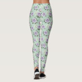 Soft Lilac And White Roses With Watercolor Effects Leggings (Rückseite)