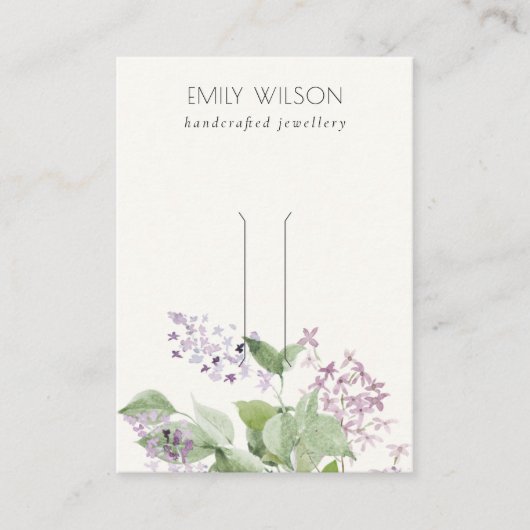 Soft Lilac Floral Blank Hairpin Hairclip Display D Visitenkarte (Vorderseite)