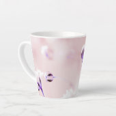 Soft Lilac Floral Print Small Latte Tasse (Linke Ecke)