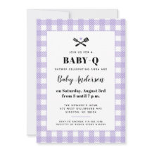 Soft Lilac Gingham Kariert Baby Shower GRILLEN