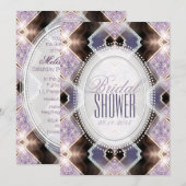 Soft Lilac Glitzer Princess Brautparty Einladung (Vorne/Hinten)