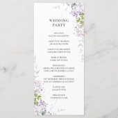 Soft Lilac Lila Blumengrün Hochzeitsprogramm Programm (Rückseite)