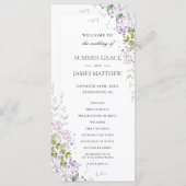 Soft Lilac Lila Blumengrün Hochzeitsprogramm Programm (Vorne/Hinten)