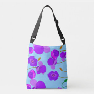 Soft Lilac Poppy Blume auf blass-blau Tragetaschen Mit Langen Trägern