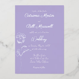 Soft Lilac & Real Silver Foil Einladung