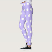 Soft Lilac und White Polka Dot Pattern Girl Niedli Leggings (Links)