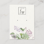 Soft Lilac Watercolor Floral Ohrring Logo-Anzeige Visitenkarte (Vorderseite)