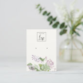 Soft Lilac Watercolor Floral Ohrring Logo-Anzeige Visitenkarte (Stehend Vorderseite)