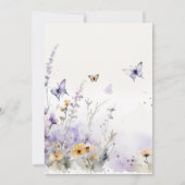 Soft Lilac Wildblume Butterfly Garden Verlobung Einladung (Rückseite)