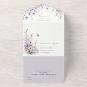 Soft Lilac Wildblume Butterfly Garden Wedding All In One Einladung (Außenbereich)
