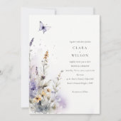 Soft Lilac Wildblume Butterfly Garden Wedding Einladung (Vorderseite)