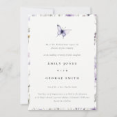 Soft Lilac Wildblume Butterfly Garden Wedding Einladung (Vorderseite)