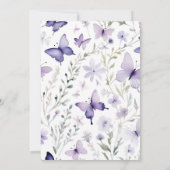 Soft Lilac Wildblume Butterfly Garden Wedding Einladung (Rückseite)
